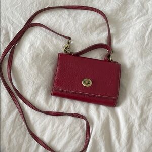 Elegant Red Leather Crossbody Bag